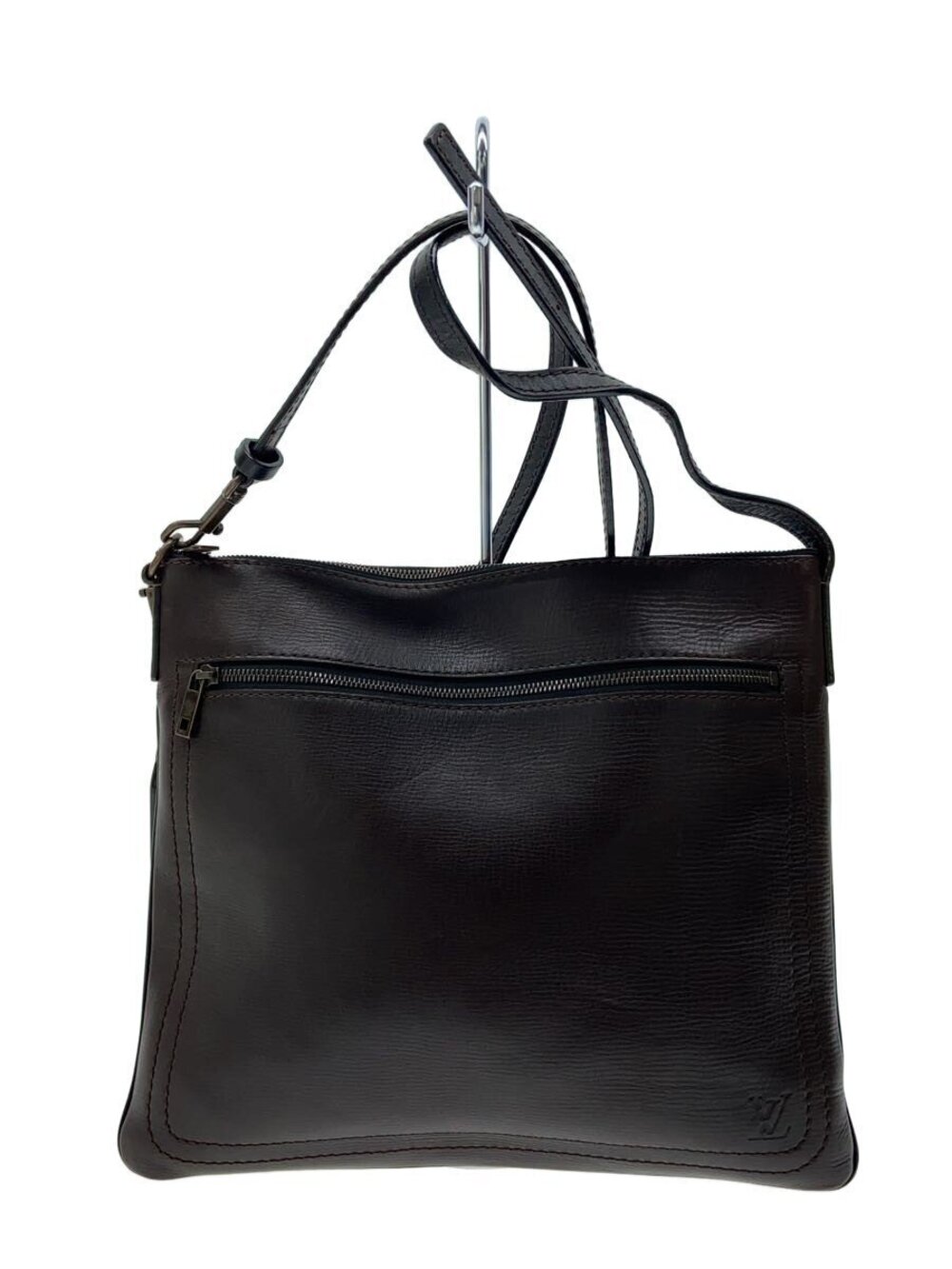 LOUIS VUITTON Sac Plat Utah Leather Brown